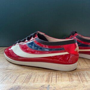 Authentic Gucci Patent Leather Printed Sneakers